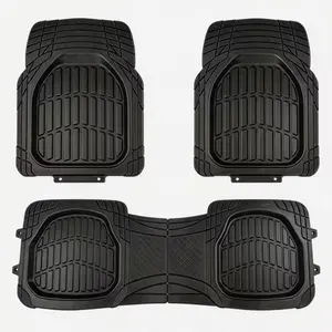 Custom Fit  Weather Car  Mats Trimmable Universal PVC  Liners 3 Piece Set Non Slip Heavy Duty Protection for  Vehicles Multi-Size Plastic Clips