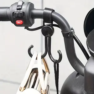 1pc Universal Electric Bike Hook, Strong Load-bearing Rotatable Hanging Hook, Dual-Hook Hanging Storage Hook, Baby Stroller Bag Hanging Hook, Universal Hook Accessories, Strap Fixing