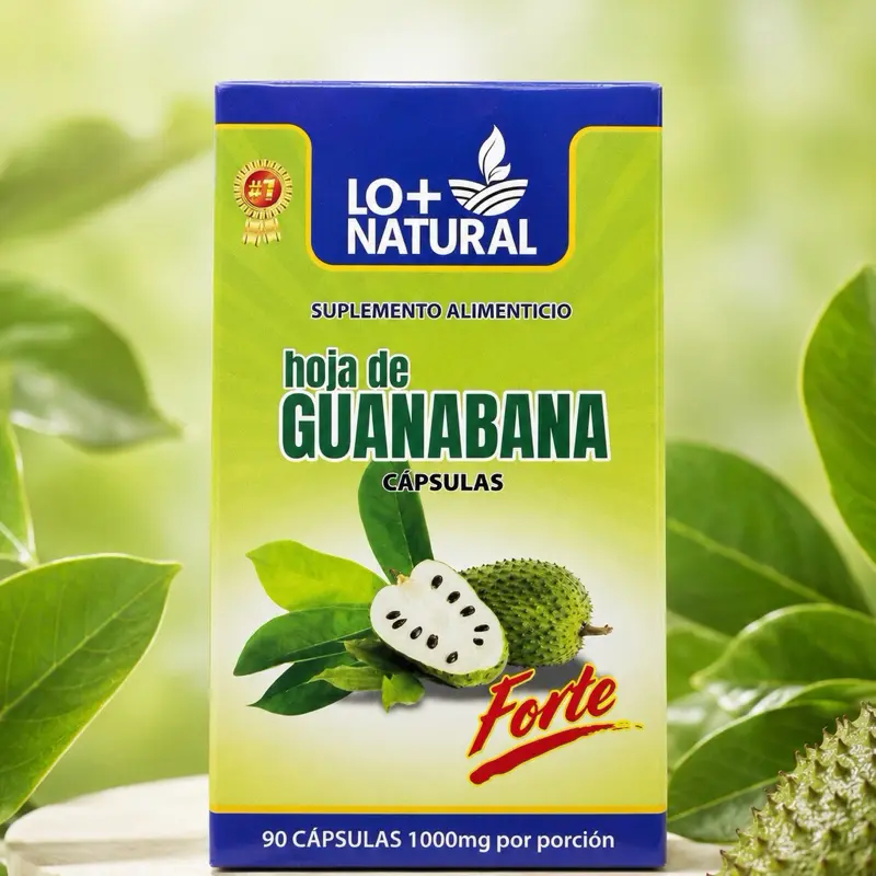 Lo+Natural Hoja de Guanabana Capsulas Forte 90 Capsules 1000mg per Serving Dietary Supplement