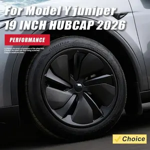 4PCS 19-Inch Full Rim Hubcaps, High Quality ABS Material, Aerodynamic Full Coverage Design, Easy to Install Car Exterior Accessories for Tesla Model Y Juniper 2025 Performance Crossflow Wheels, 2026 Compatible