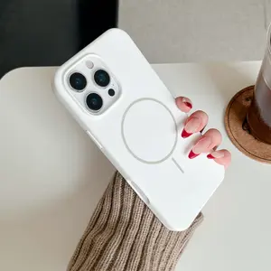 Magnetic Charging Matte Shockproof Case for iPhone 17/17 Pro/17 Pro Max/17 Air, 16/16 Pro/16 Pro Max, 15/15 Pro/15 Pro Max, 14/14 Pro/14 Pro Max, 13/13 Pro/13 Pro Max –  Silicone Cover, Solid Color Minimalist, Unisex Couple Style