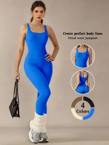 Women's Minimalist High-End Fitness Yoga Tank Romper, Butt Lifting Tight-Fitting Shaping Clothes, Gymwear, Quick-Dry Sweat-Wicking High Elasticity, Workout Jumpsuit