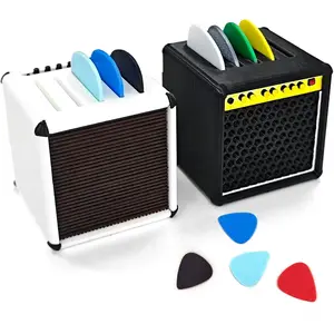 2 count Guitar Pick Holder -  Amp Style Pick Storage Box, Desktop Decor for Guitarists - Holds 5 Picks Each, Miniature Amplifier Case,   for Hobbyists