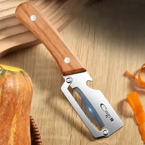 Stainless Steel Fruit & Vegetable Peeler with Wooden Handle – Sharp, Durable, Easy-to-Use Kitchen Tool