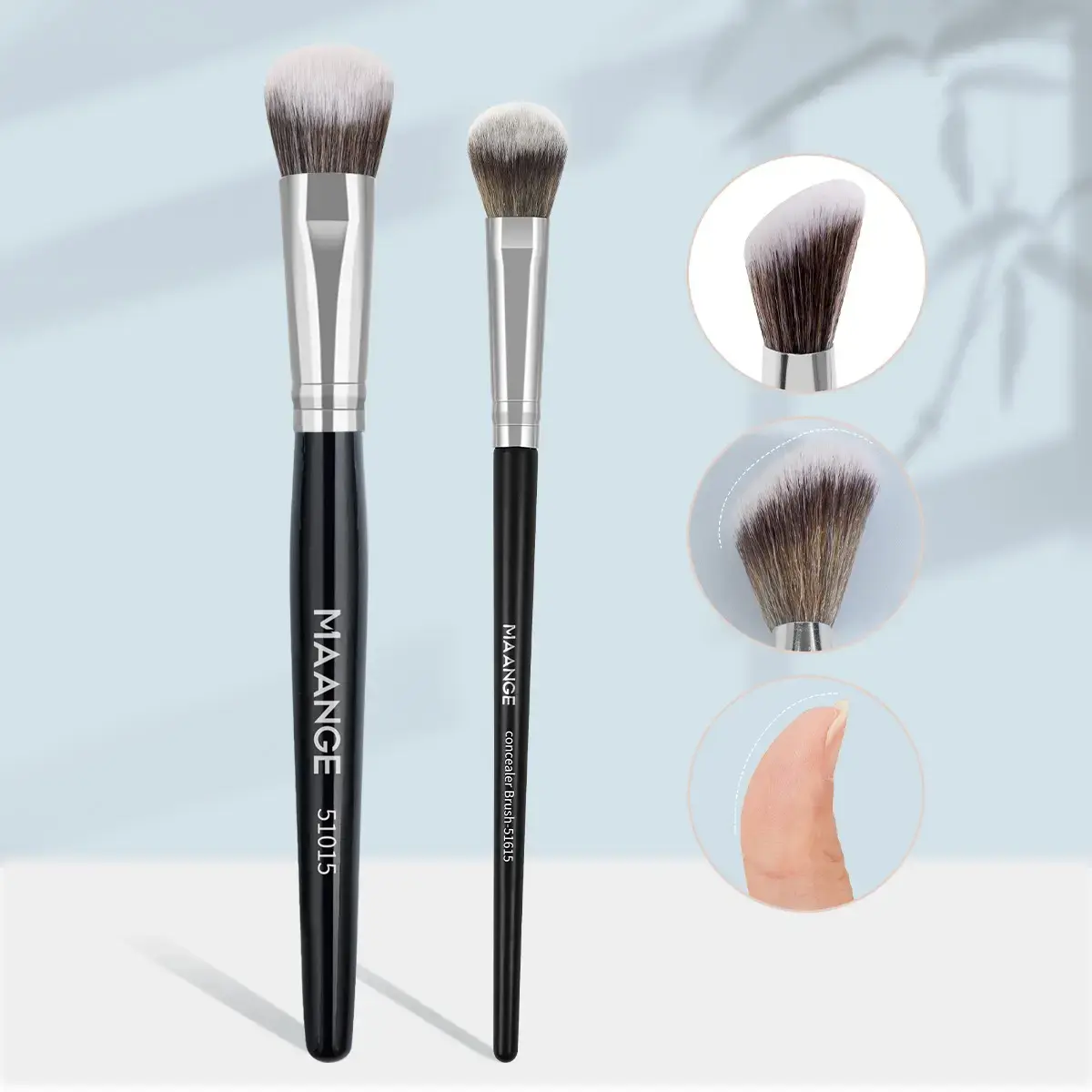 MAANGE Makeup Brush Set, 2 Pcs Soft Cosmetic Brushes, Professional Face Makeup Tools for Women & Girls, Ideal for Home & Travel, Gift Brush Set