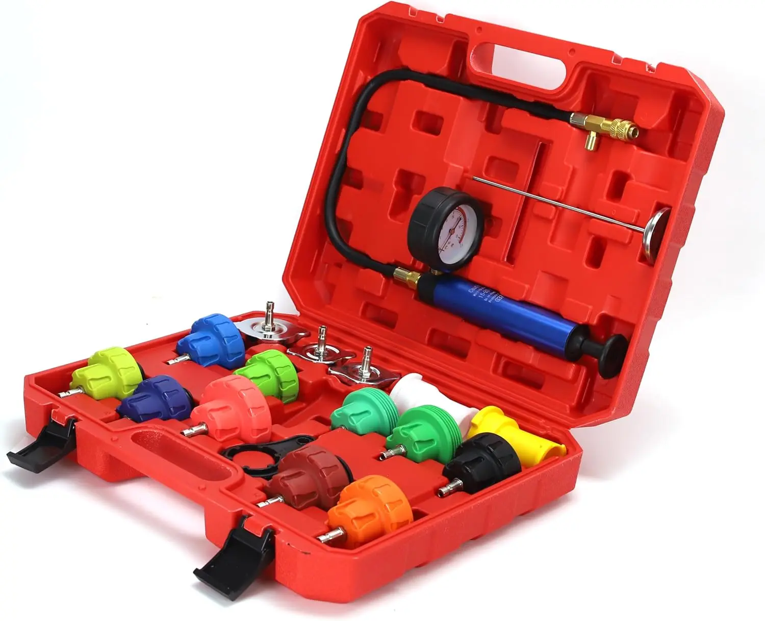 18pack Universal Radiator  Leak Tester Kit, Automotive coolant  Tester kit for    (Red)