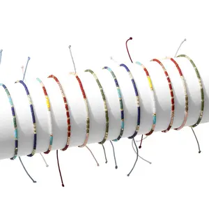 Bright Miyuki Delica Bead String Bracelet