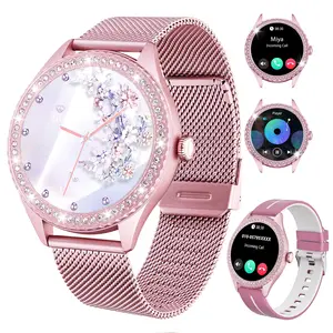 This new premium women's multifunctional smartwatch features wireless calling, female-specific functions, an alarm clock, weather updates, a music player, multiple sports modes, and compatibility with Android and iPhone phones. A stylish gift!