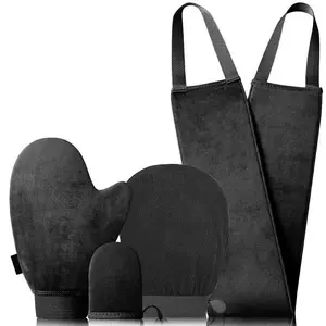 4 Pack Tanning Mitts Self Tanner Mitt Applicator Kit Self Tan Mitt Kit with Tanning Glove, Back Applicator, Mini Tan Mit, Exfoliating Mitt