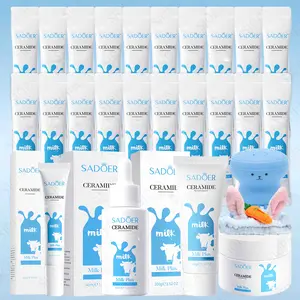 26-piece Milk Skincare Gift Set, Suitable for Fair Skin Tone - Hypoallergenic Formula, Full-size Milk Base Facial Care Set, Includes Cleanser, Serum, Cream, Eye Cream, Mask, Facial Brush, and Hair Band - Designed for Dry Skin, Deep Moisturizing
