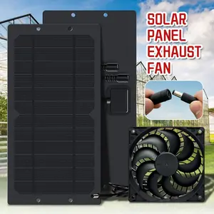 6W Bendable Portable Solar Panel with Mini Fan Kit Charger Monocrystalline solar panel for ventilation, RV, outdoor, camping, small chicken coops, greenhouses, sheds, pet houses, window venting