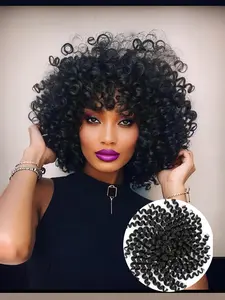 Synthetic Crochet Hair Extensions, Short Wig Style, All Season Wearable, Ideal for Curly Hairstyles, Durable & Lightweight Design