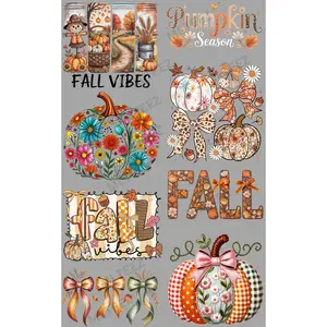 FALL VIBES (4) PREMADE GANGSHEET  - 22X36  DTF TRANSFERS - DIRECT TO FILM