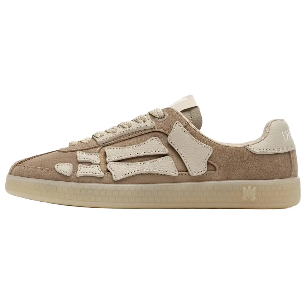 Men's AMIRI Pacific Suede Round-Toe Lace-Up Low-Top Trainer Sneakers - Brown Casual Athletic Footwear, House White Official Maison Mihara Shoes