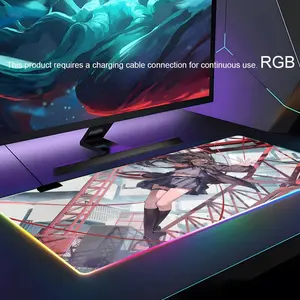 Chisa Wuthering Waves Mouse Pad RGB Gaming Mouse Pad Desk Mat HD Gamer Large LED Light XXL MousePads