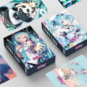 Boxed 30pcs/set Anime Hatsune Miku kawaii figure HD small card double sided lomo card bookmark greeting card model toys Gifts