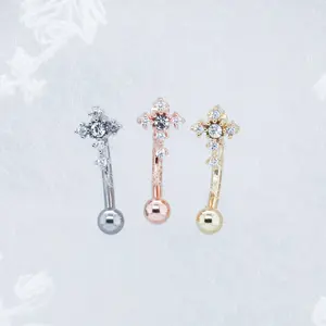 Crystal Cross Curved Barbell