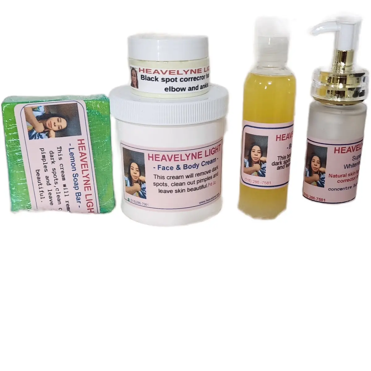 Heavelyne Large Set Cream Comfort - Face & Body Cream for Skin Repair, Includes Two Bottles and Travel Case - Skincare