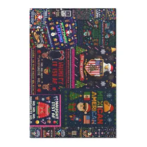 Funny Christmas Meme Patchwork Area Rugs Stocking Stuffer | Holiday Living Room Decor
