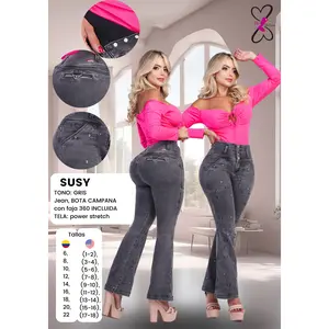 Susy Colombian Jean with Internal Girdle Style 360 Butterfly Design Fitted Basic Bottom for Festival & Party Wear