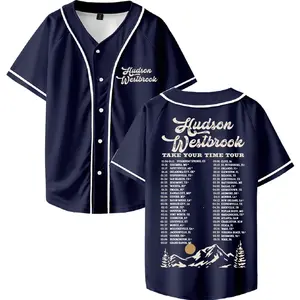 Hudson Westbrook Take Your Time Tour 2025 Baseball Jersey Short Sleeve Shirts Women Men Streetwear Tops