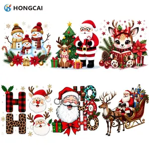 Warm Snowman Family Theme Heat Transfer Vinyl Set, Christmas Winter DIY Handicraft Clothing T-Shirt Bag Home Fabric Decor Iron-On Patches