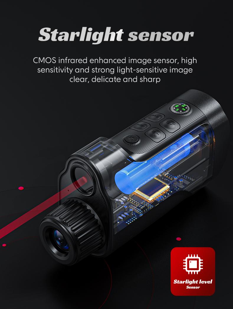 2.5K HD Digital Night Vision Goggles, 10X Zoom 7 Level IR Infrared Night Vision Monocular, 10MP Photo Video Recording, 2000mAh Rechargeable for Outdoor Hunting