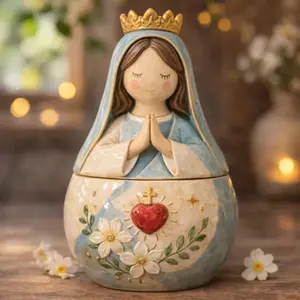 New Handmade Fairies Prayer Box, Resin Craft Artwork, Creative Gift Ornament, Unique DIY Decoration, Perfect for Home Decor
