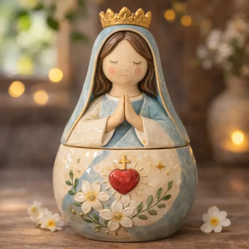 New Handmade Fairies Prayer Box, Resin Craft Artwork, Creative Gift Ornament, Unique DIY Decoration, Perfect for Home Decor, Religious Home Decor, Home Spiritual Decor