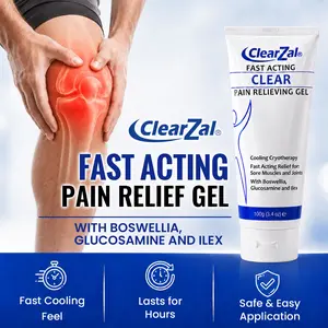 Clearzal Soothing Cooling Gel 100g, Relieving Body Gel, Cooling with Menthol and Frankincense, Helps Relieve Muscle Tension , Relax your waist, legs, knees, shoulders and neck to relieve fatigue, Sports Soothing Cooling Gel Body Care Lotions