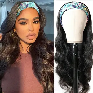 Body Wave Human Hair Wigs - Headband Wig For Black Women 180 Density 16-26 Inch Brazilian Full Machine Made Wig