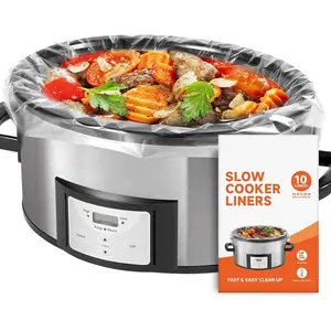 Slow Cooker Liners 6-10 Quart, Cooking Bags  Size 14"x 22", Slow Cooker Bags Disposable Oval Large For Crock Pot, 10 Liners