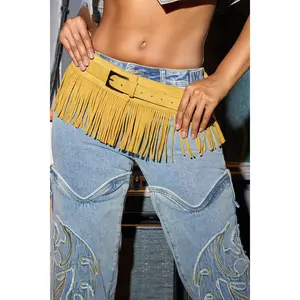 GRIT SUEDE FRINGE BELT