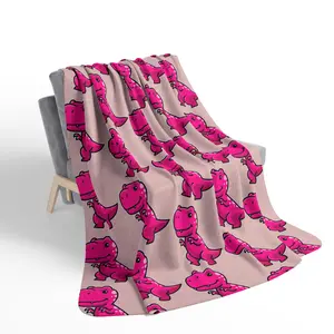 Roxy "Rose" Rex Sherpa Blanket — Cozy Fleece Throw for Kids & Dino Lovers