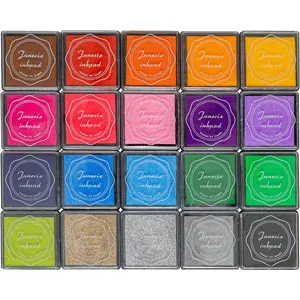Ink Pad, 20 Colors Washable Finger Craft Ink Pad for  Stamping, 1.57X1.57''