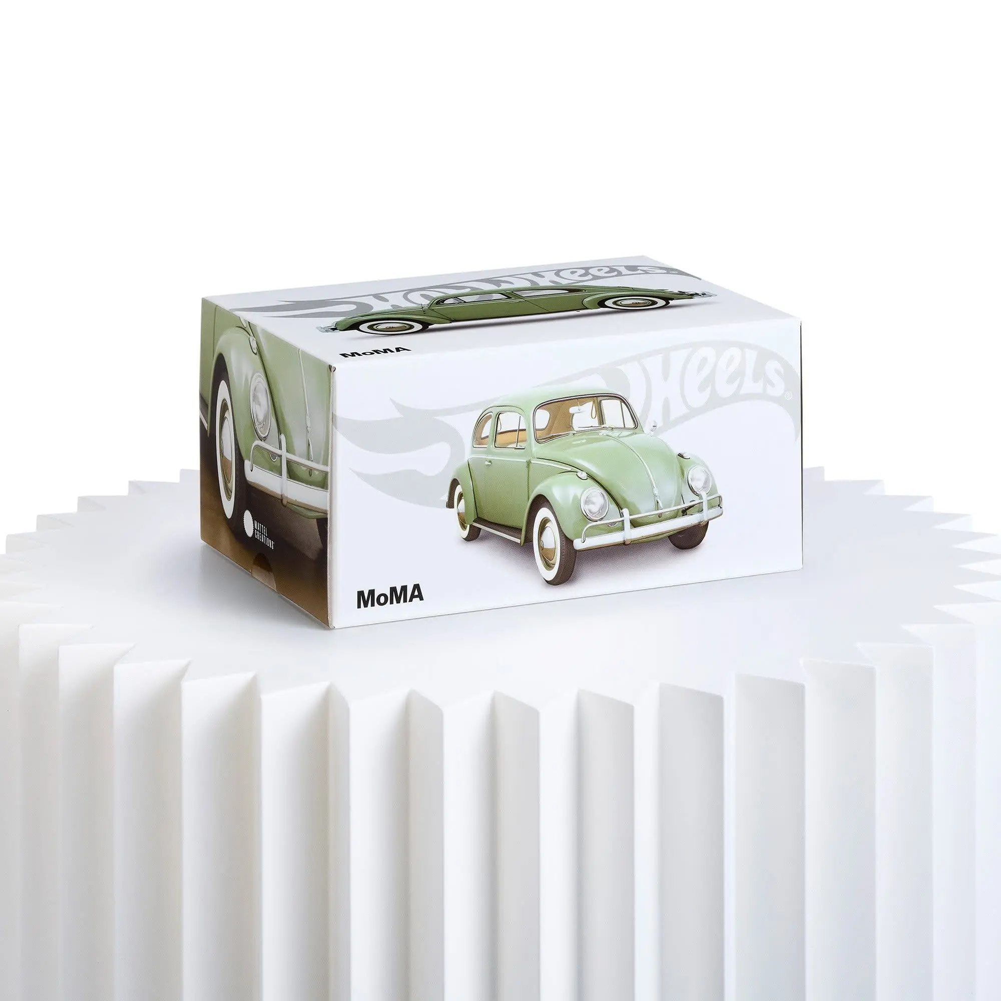 Hot Wheels x MoMA VW Beetle Type 1 Sedan RLC 2026 1:64 Scale Die-Cast Model Car - Die-Cast Chassis, Custom Real Riders Wheels, Decorative Outer Box, Car Booklet, Opening Hood, Miniature Diecast Toys, Model Cars, Collector's Edition