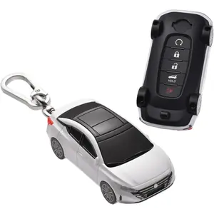 for Nissan 2023 2024 Rogue Pathfinder SL Platinum Key Fob Cover, compatible with 3/4/5 Buttons Remote Key - White, Car Key Protector, Key Fob Shell