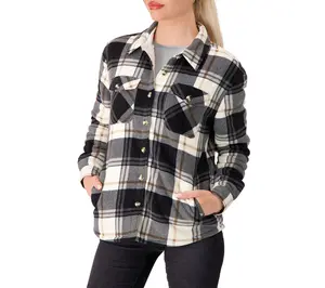 Heat Holders Jacqueline Long Sleeve Plaid Shirt Jacket