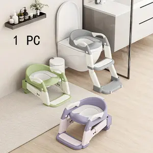 Three-In-One Toilet Trainer Stool, Foldable Step Potty Seat for Boys, Baby Urinal Bowl Circle, Infant Toddler Bathroom Aid, Potty Training Seat