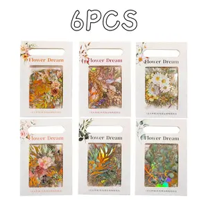 Gold Foil Botanical Stickers 240 Pieces Holographic Flower Eucalyptus Decals for Journaling Scrapbooking DIY Crafts Party Supplies