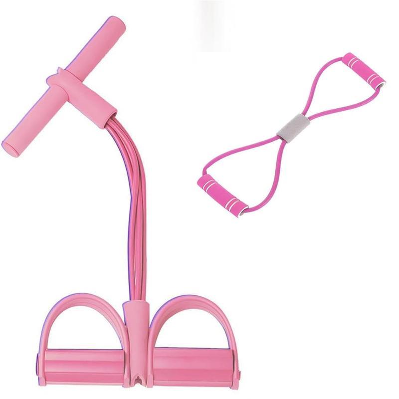 21 Fitness Resistance Bands-6 Tube Pedal Ankle Puller - 2026 New Sit up Leg Stretch Rope Exercise Bands with Handles, Stretching Workout Fitness Bands for Arm Weights Exercise Equipment