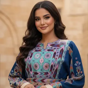 Royal Mosaic Tatreez Thobe Set (Thobe + Belt)