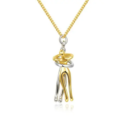 AS99788 Hug-Inspired Couple Necklace Love Embrace And Hug Includes Both Necklace Pendant Necklace Valentine's Day Anniversary Gift