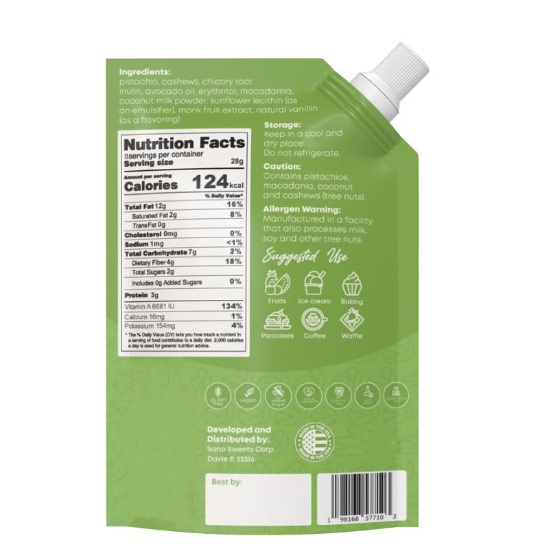 Sano Box - Includes 4 spreads + 2 wafers | Milk Caramel (dulce de leche), Pistachio & Macadamia, Choco Nocciola & Triple Chocolate | 2 Assorted wafers