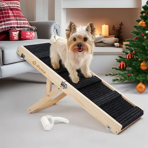 Dog Ramp for Couch, Dog Ramp for Small Dog Ramp for Bed Sofa Car Foldable Portable Wooden Pet Ramp, Adjustable Height 21 Inch