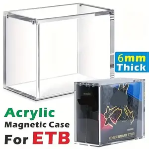 6mm Acrylic Stackable Display Box, Elite Coach Etb Card Collection Case, Magnetic Dust Cover, Compact Durable Storage Holder, Trade Card Box, Card Hobby Box