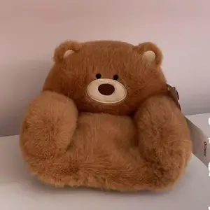 Mini Bear Plush Sofa - Miniature Stuffed Teddy Chair, Dollhouse Furniture , Cute Animal-Shaped Decor for Shelves & Collectors,Dollhouse, Statues & Figurines