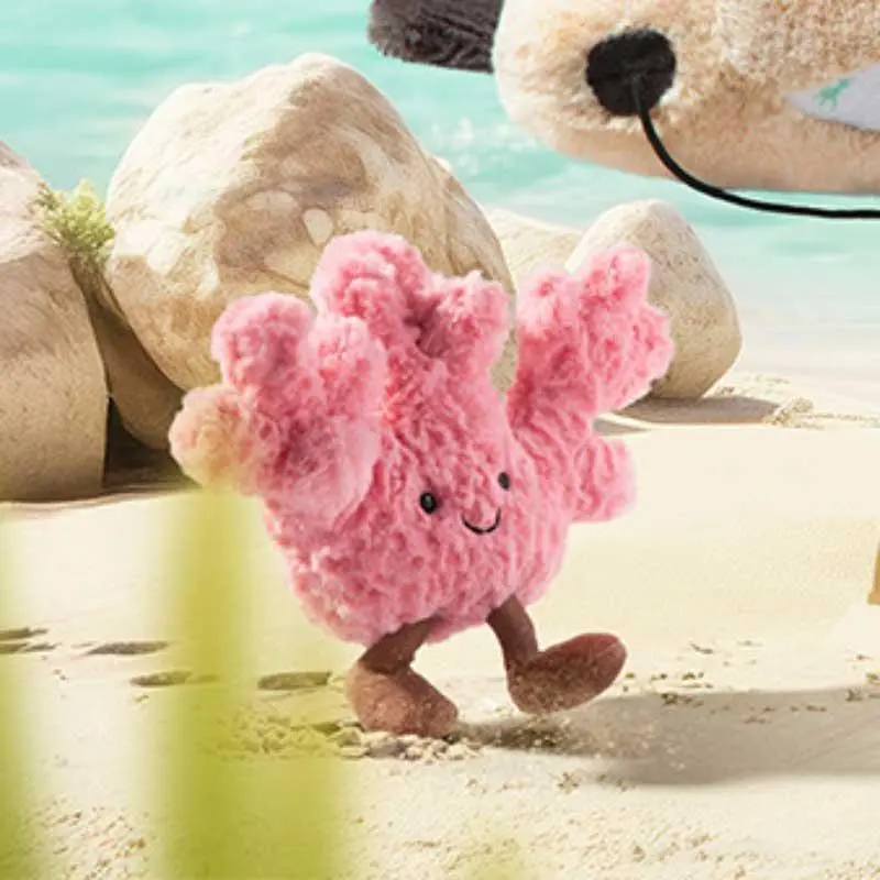 Cute Pink Coral Plush Stuffed Animal Decor – Soft Ocean Reef Sea Animal Doll  Plush Toy - Classic Children's Gift