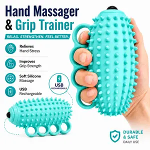 Rechargeable Portable hand massager, hand exercise ball, wireless, 1100 mAh battery, auto shut-off feature, suitable for everyday relaxation at home and in the office—an excellent gift for fathers, mothers, teachers, and yourself. Lightweight Daily