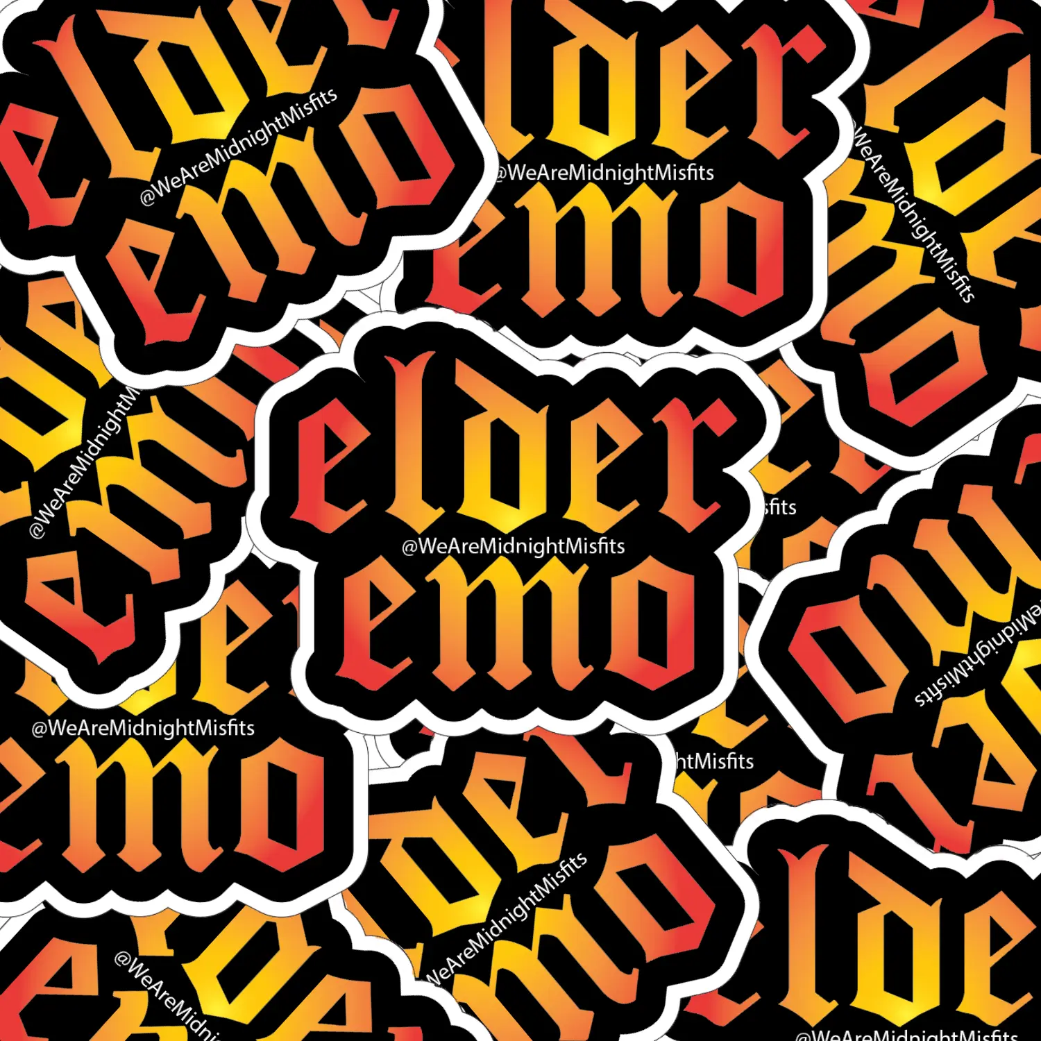 Elder Emo Humor Vinyl Sticker - Bold Lettering, Waterproof & Weather-Resistant, Matte Finish, Ideal for Laptops, Water Bottles, Notebooks, and Tumblers